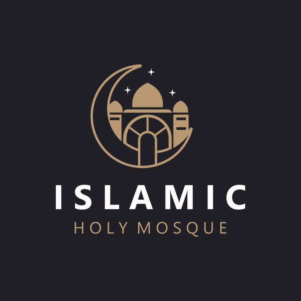 islámico mezquita logo diseño, modelo islámico, islámico día Ramadán vector gráfico creativo