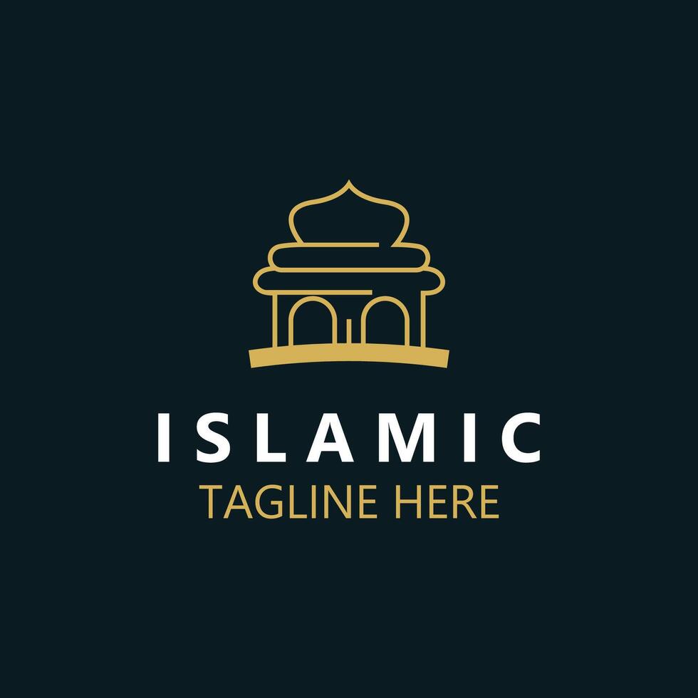 islámico mezquita logo diseño, modelo islámico, islámico día Ramadán vector creativo idea
