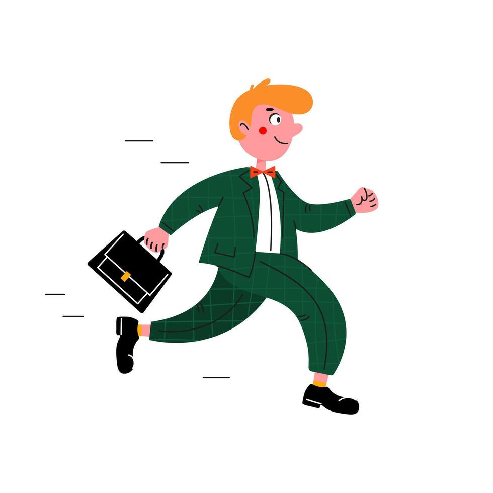 Vector illustration of a businessman running