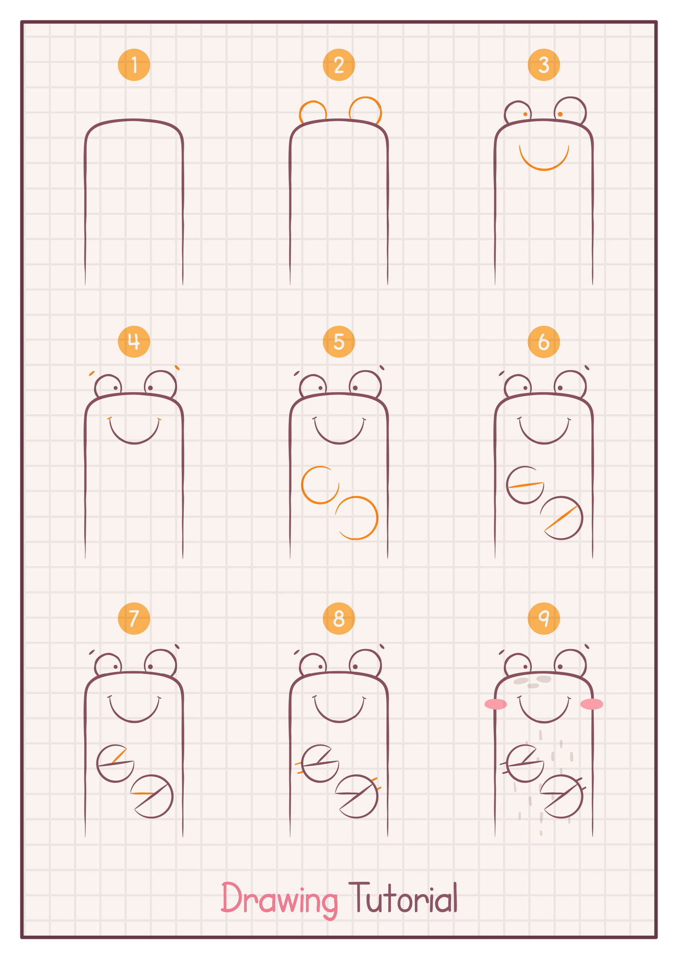 How to Draw a Happy Crab. Step by Step Drawing Tutorial. Draw Guide ...