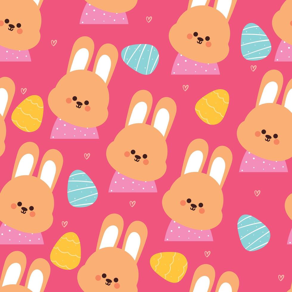 seamless pattern cartoon bunny. cute animal pattern for easter wallpaper, background vector