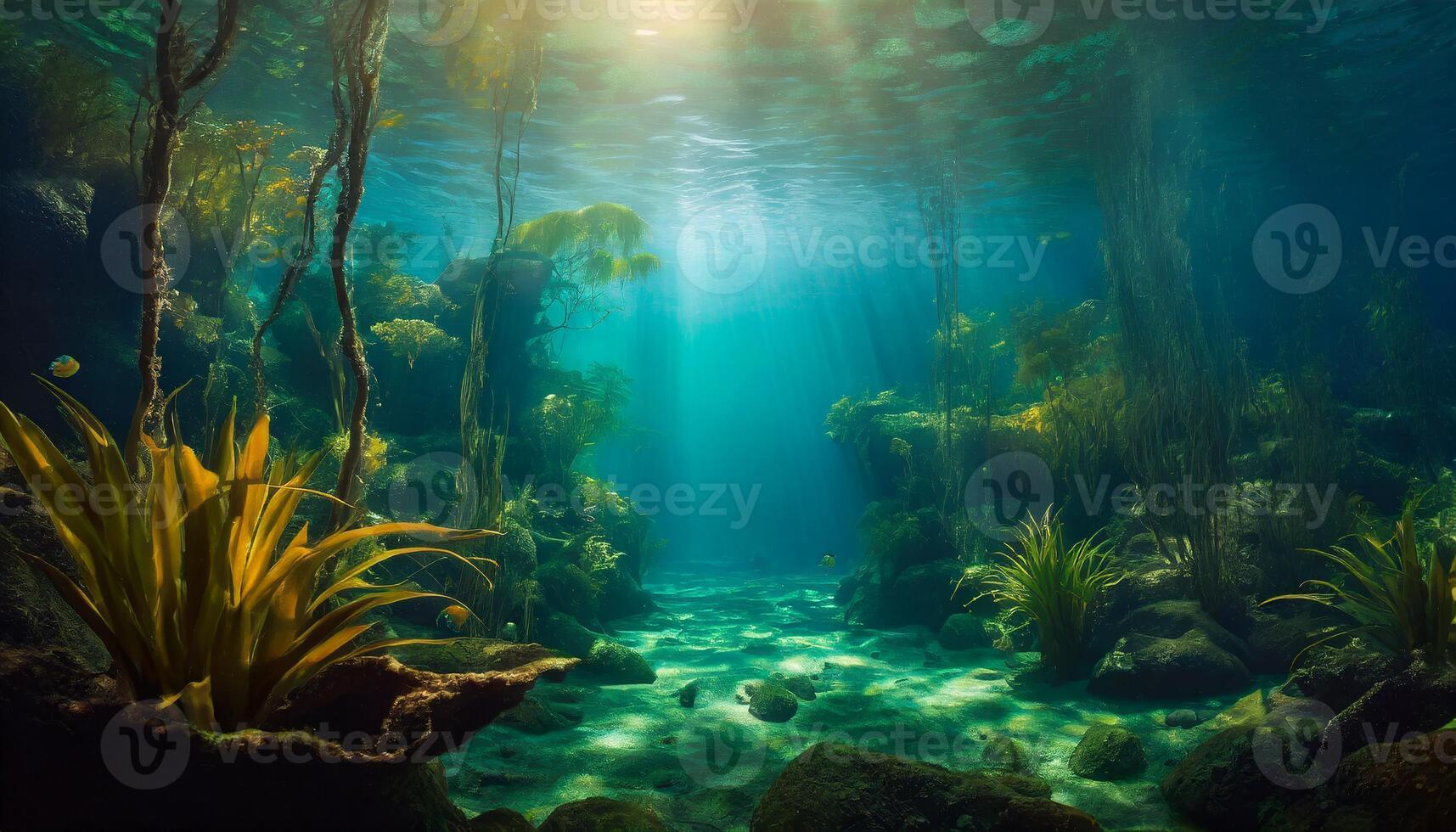 AI generated Magnificent underwater world, marine life, underwater, ocean landscape photo