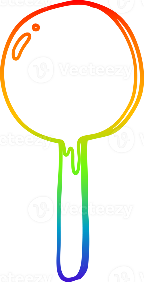 rainbow gradient line drawing of a cartoon lollipop png