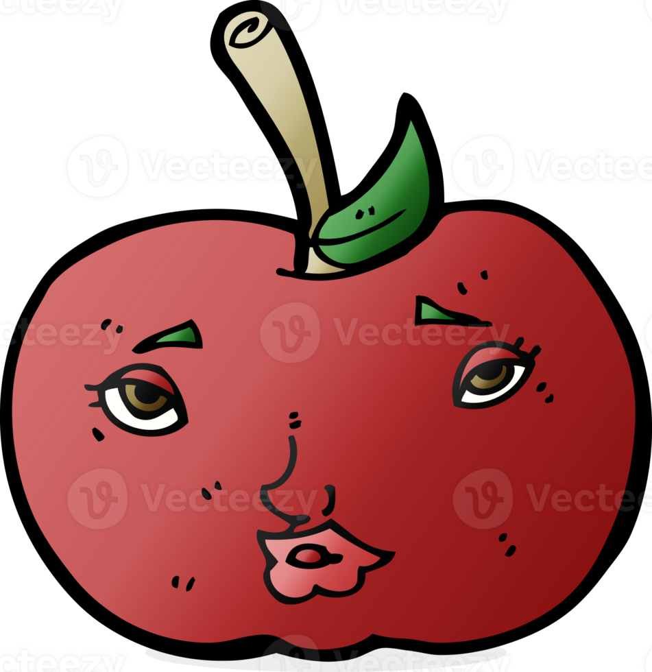 cartoon apple with face 40965769 PNG