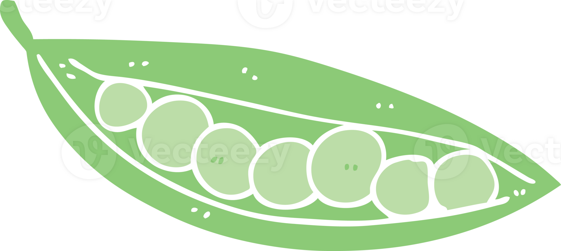 flat color style cartoon peas in pod png