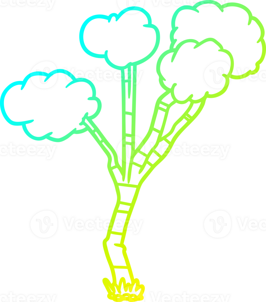 cold gradient line drawing of a cartoon sparse tree png