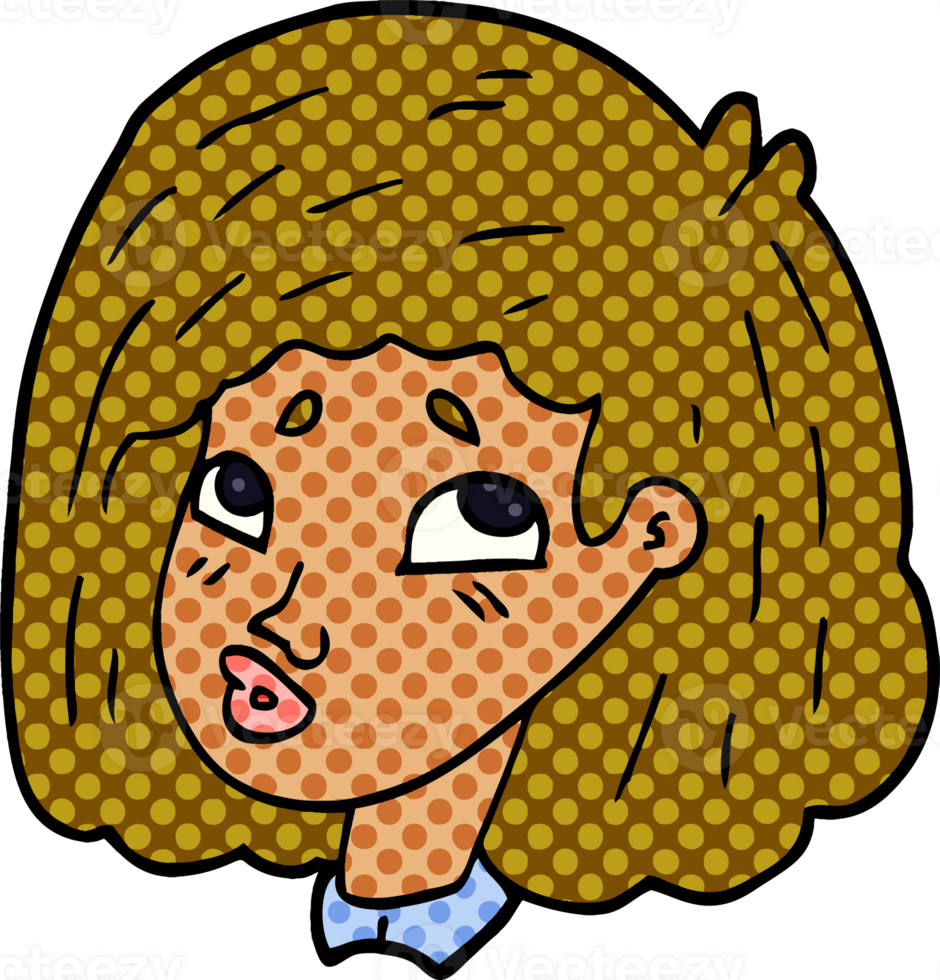 cartoon doodle face of a girl png