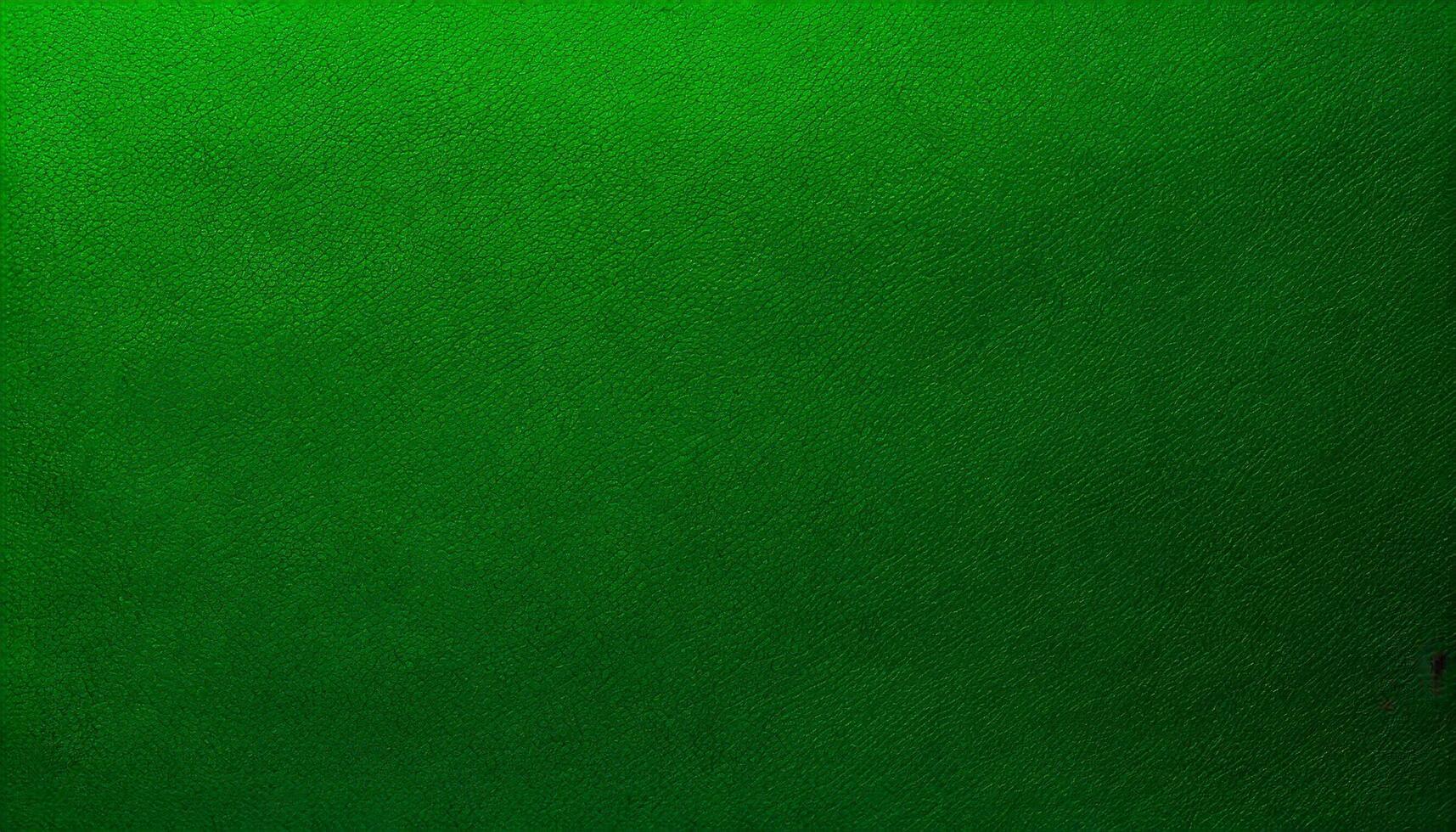 AI generated High contrast plain dark green leather texture background photo