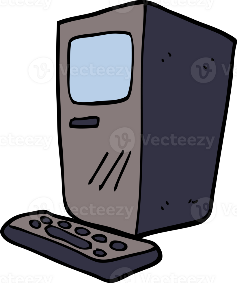 cartoon doodle computer and keyboard png