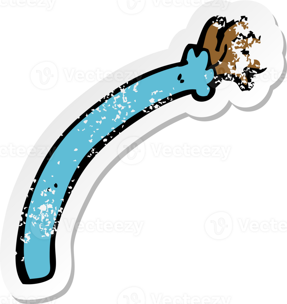 retro distressed sticker of a cartoon arm png