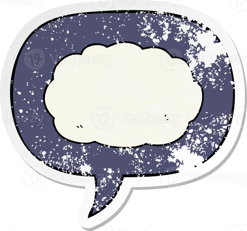 cartoon cloud with speech bubble distressed distressed old sticker png