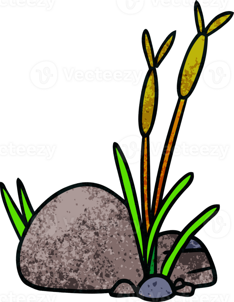 hand drawn textured cartoon doodle of stone and pebbles png