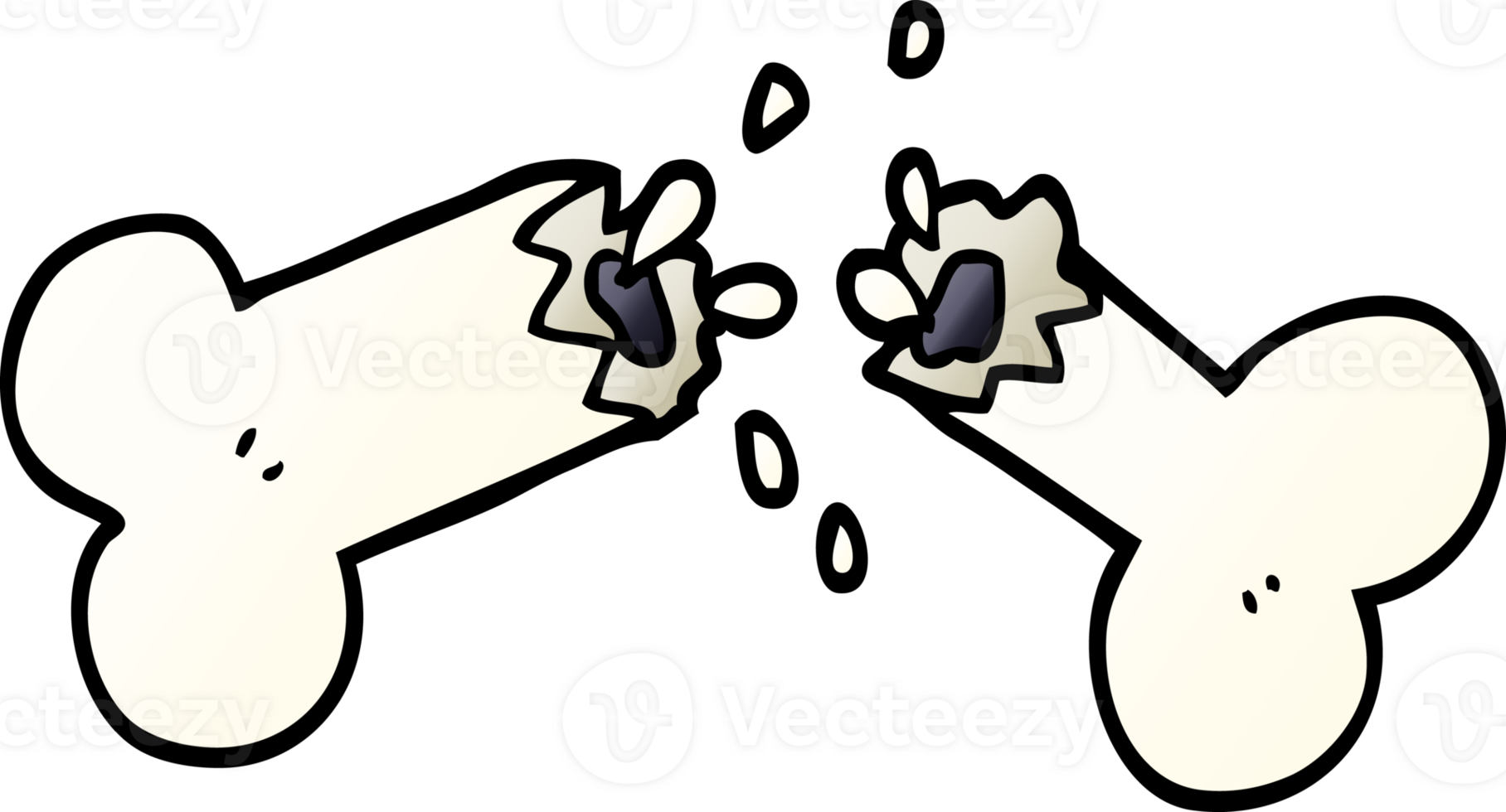 cartoon doodle snapped bone png