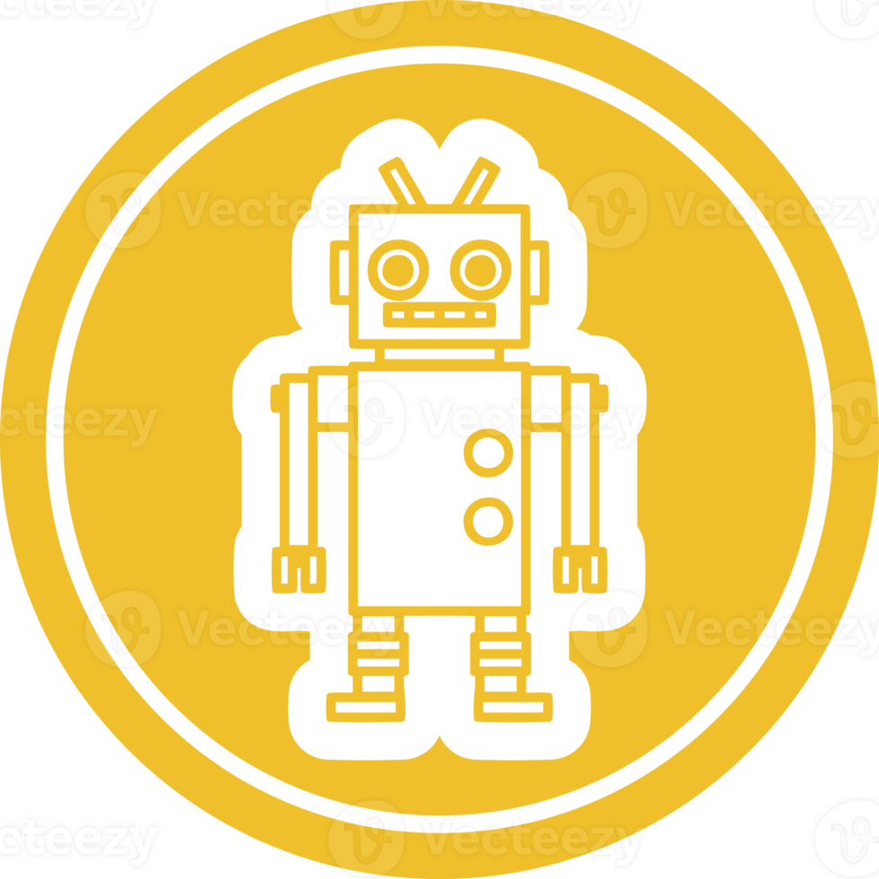 dancing robot circular icon symbol png