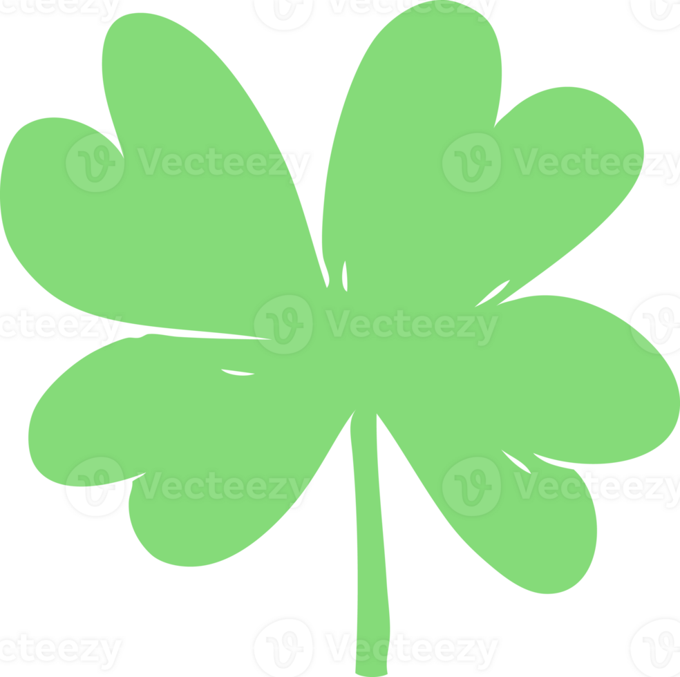 flat color style cartoon four leaf clover png