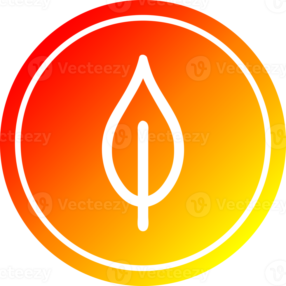natural leaf circular icon with warm gradient finish png