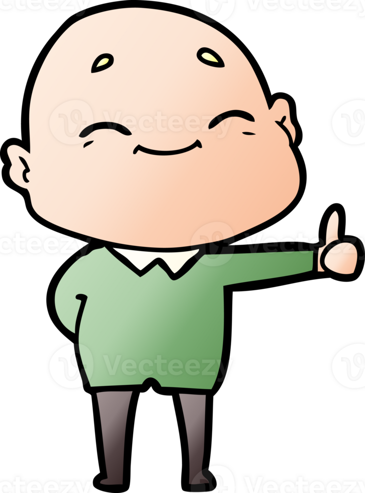 happy cartoon bald man png