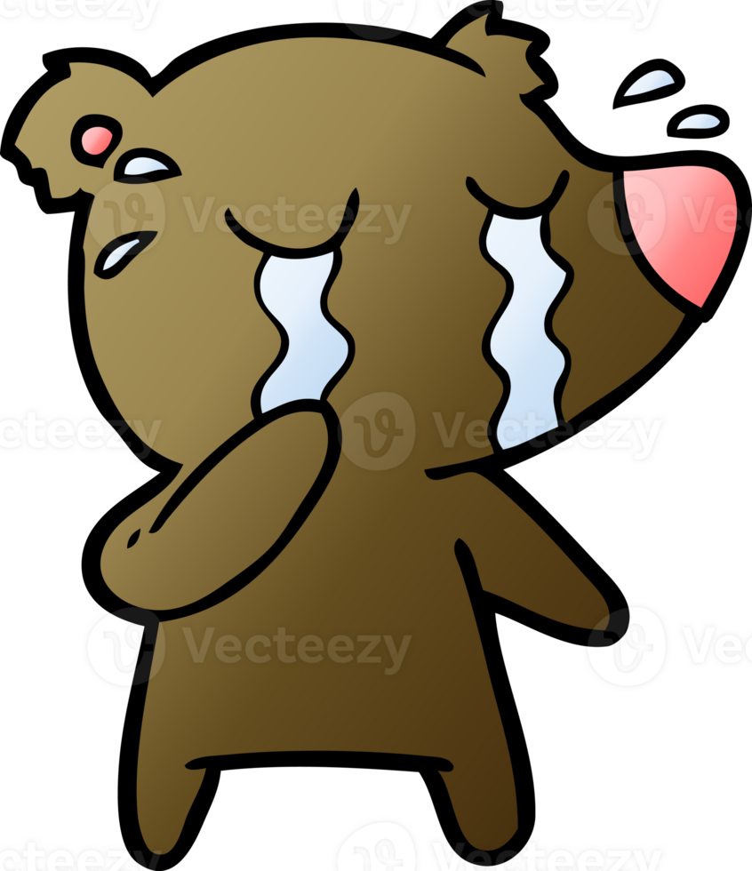 cartoon crying bear png