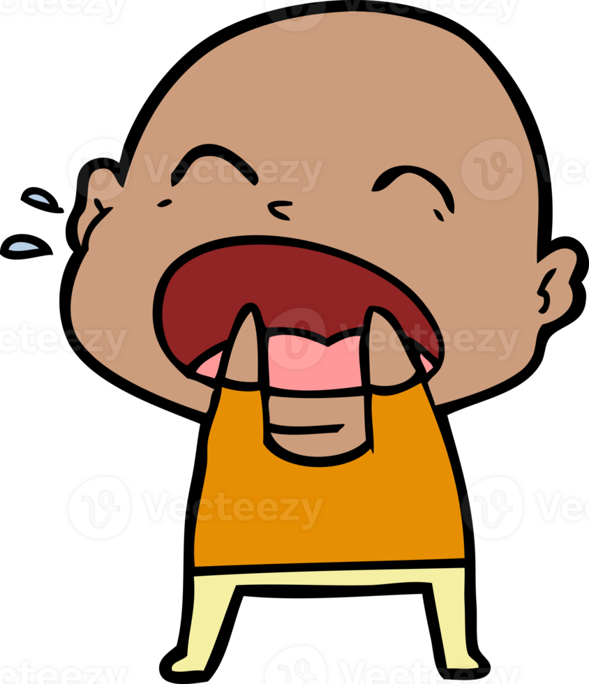 cartoon shouting bald man png