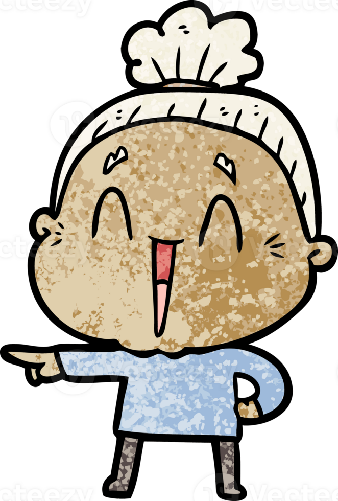 cartoon happy old lady png