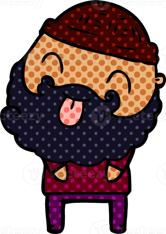 man with beard sticking out tongue png