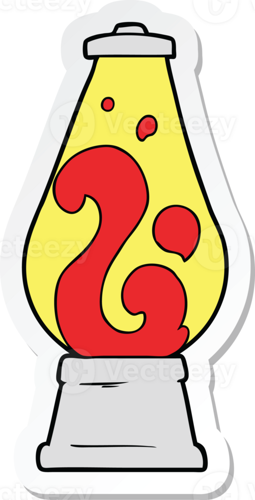 sticker of a cartoon retro lava lamp png
