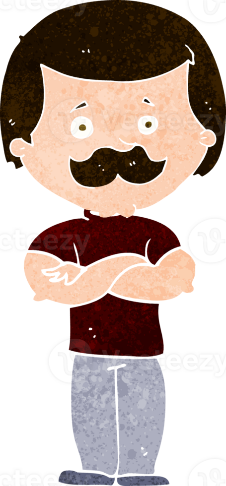 homem de bigode viril dos desenhos animados png