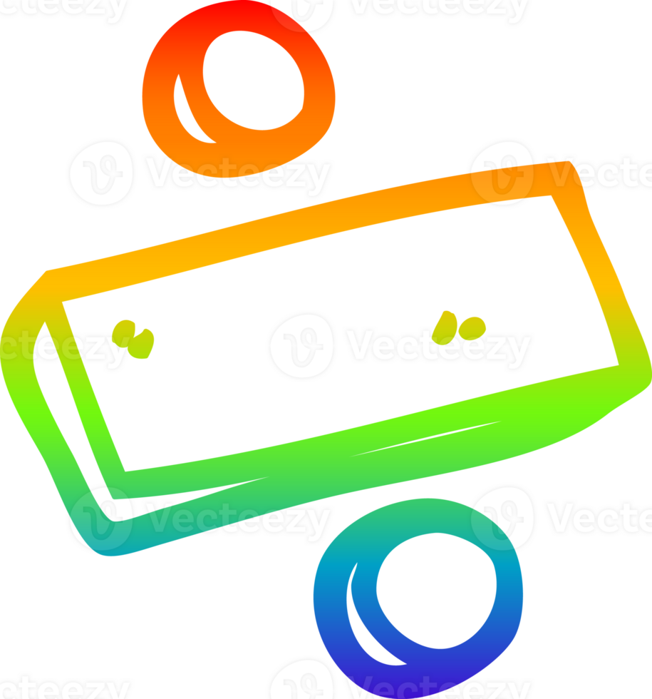 Regenbogen Gradient Linie Zeichnung von ein Karikatur Teilen Symbol png