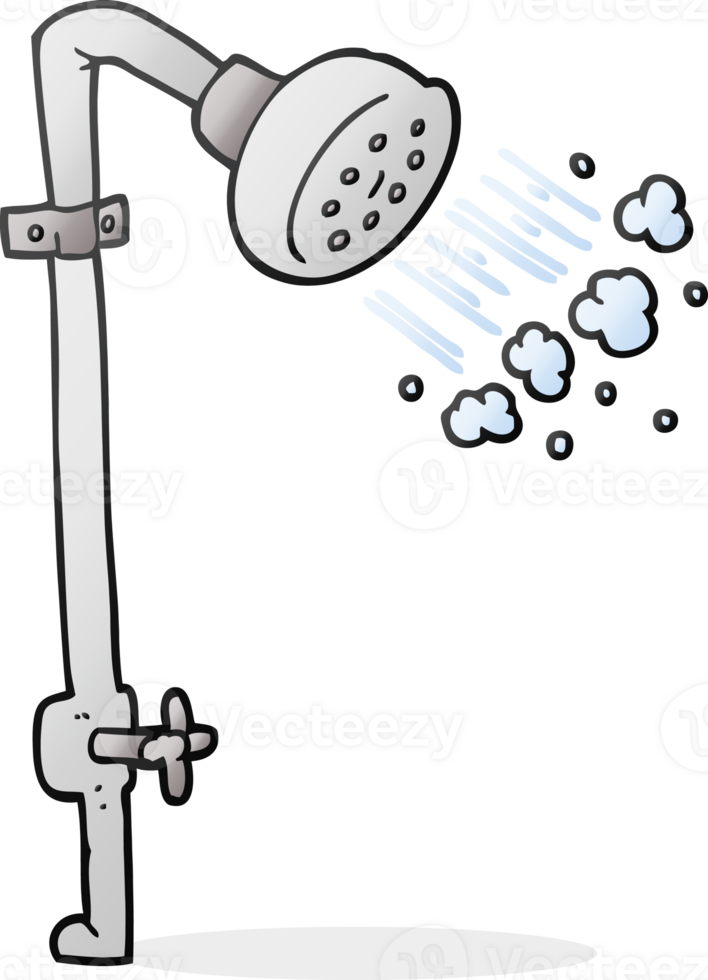 hand- getrokken tekenfilm douche png