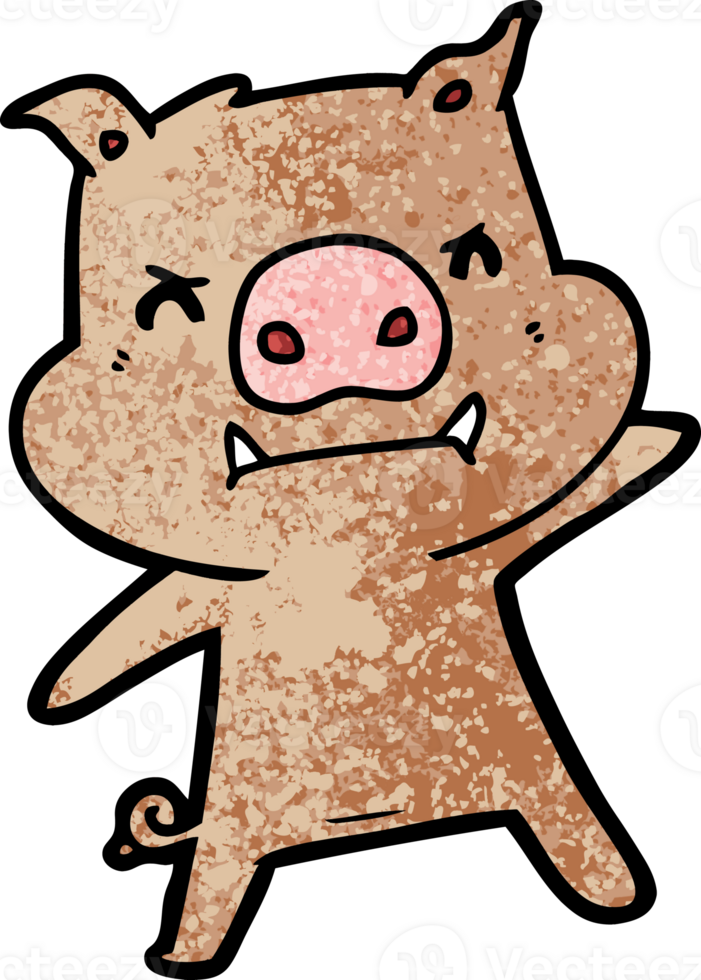 angry cartoon pig png