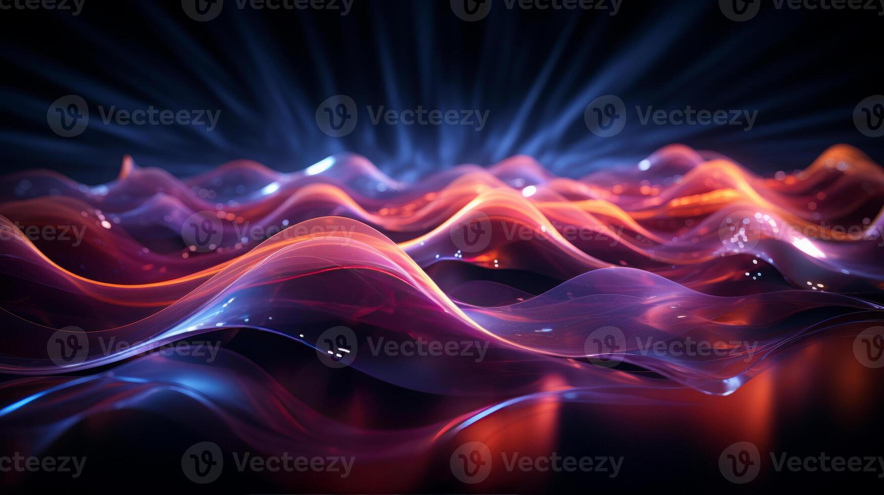 AI generated Blue and maroon colored violet wave photo
