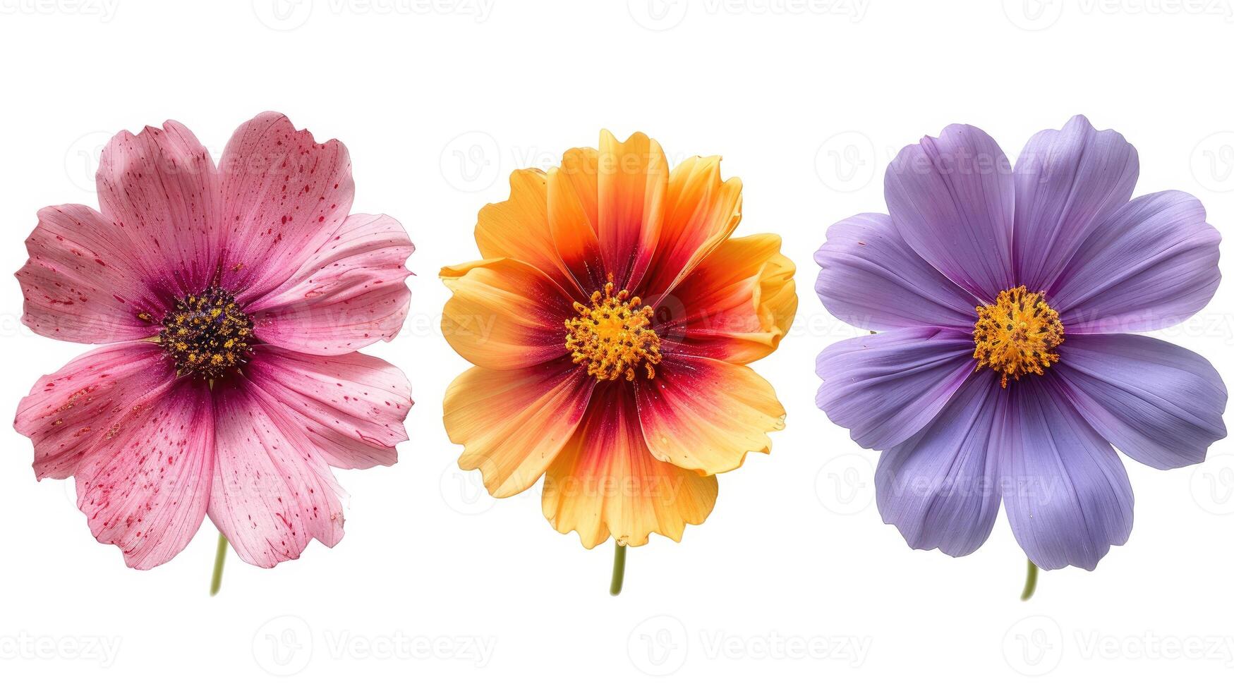 AI generated spring colorful flower on white background photo