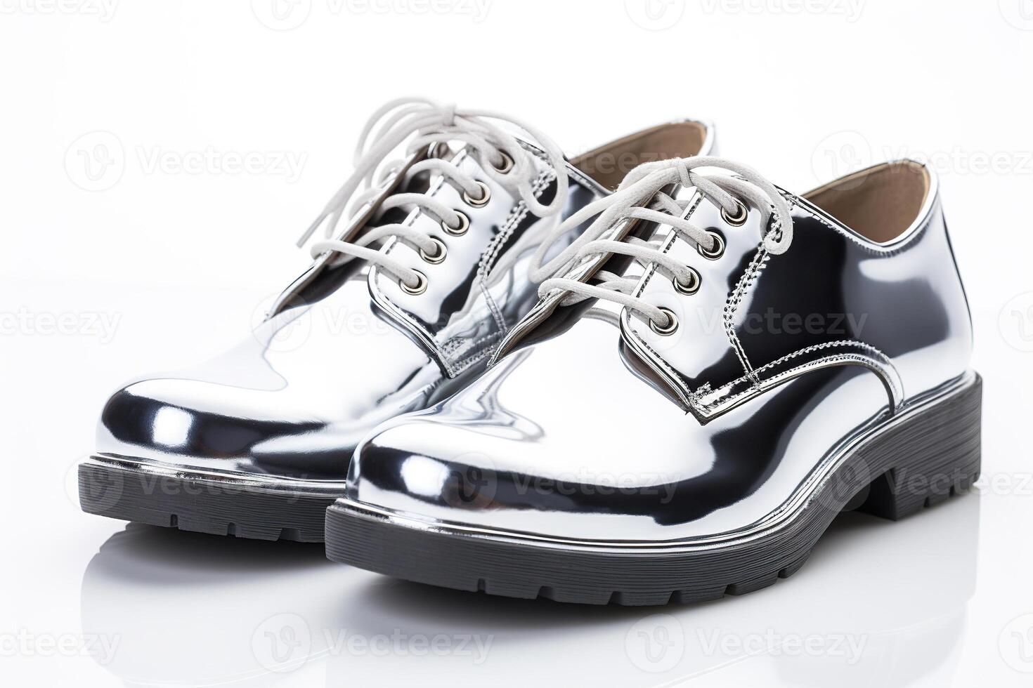 AI generated Metallic boots on a white background. Generated by artificial intelligence photo