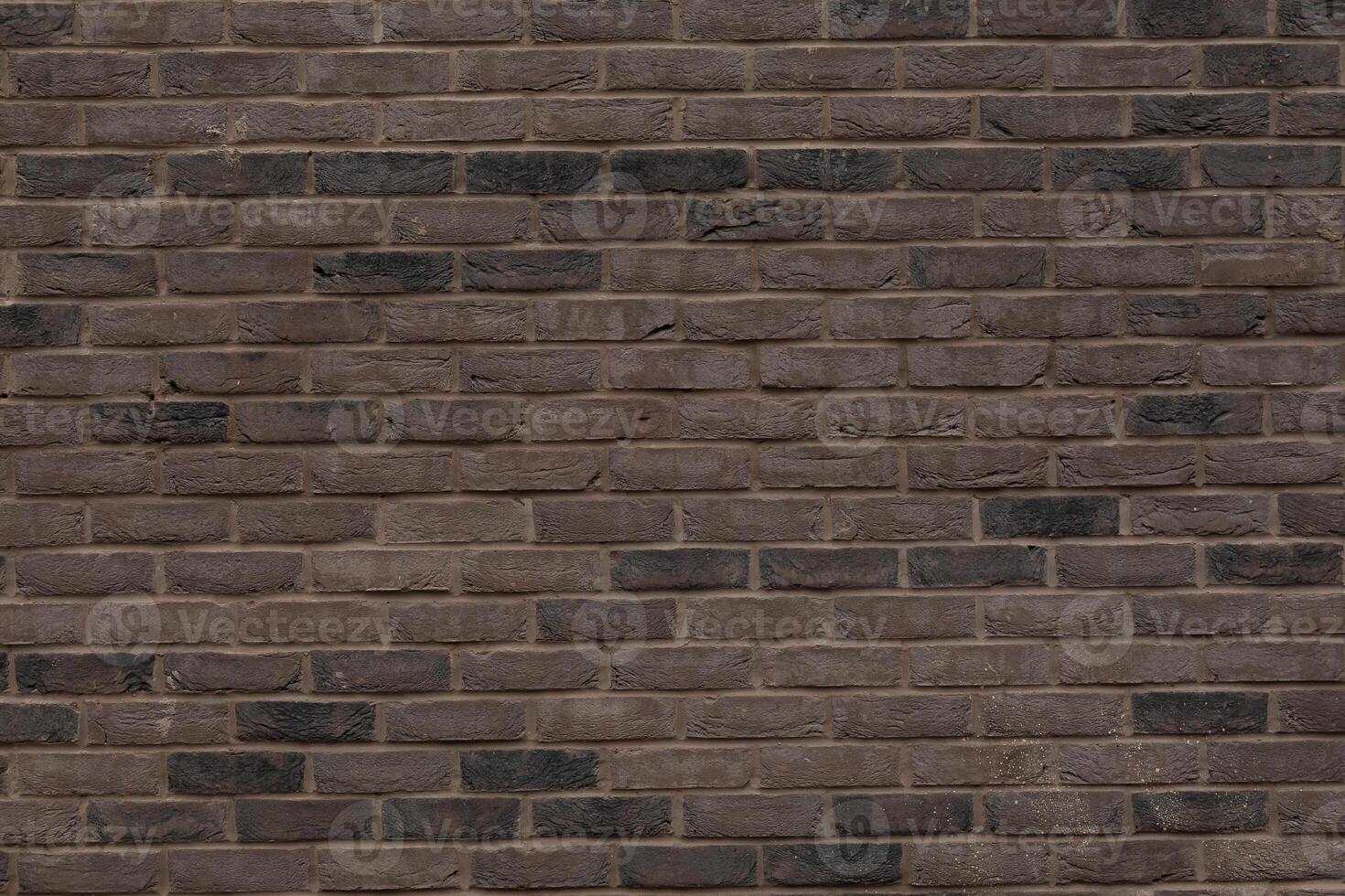 Urban Brown Brick Wall Texture in Aged Construction, Grunge Stone Pattern on Solid Surface, Abstract Old Building Block Background photo