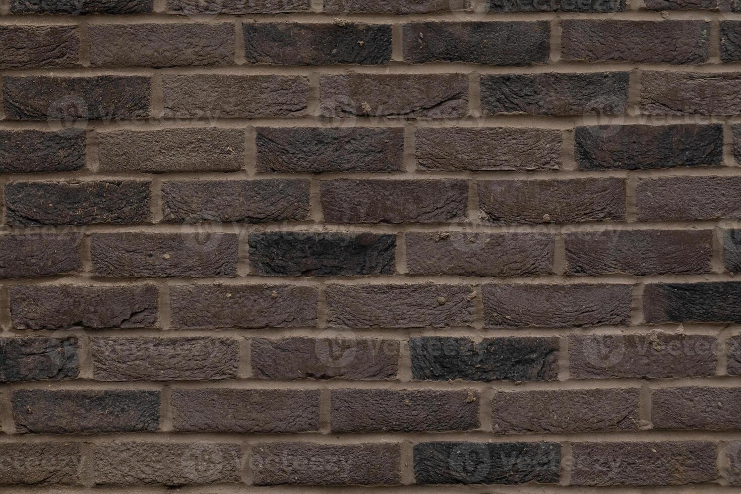 Urban Brown Brick Wall Texture in Aged Construction, Grunge Stone Pattern on Solid Surface, Abstract Old Building Block Background photo