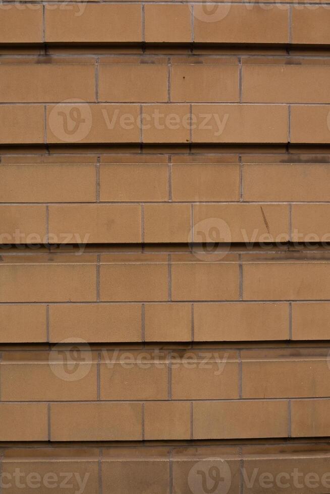 Urban Brown Brick Wall Texture in Aged Construction, Grunge Stone Pattern on Solid Surface, Abstract Old Building Block Background photo