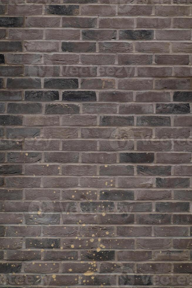 Urban Brown Brick Wall Texture in Aged Construction, Grunge Stone Pattern on Solid Surface, Abstract Old Building Block Background photo