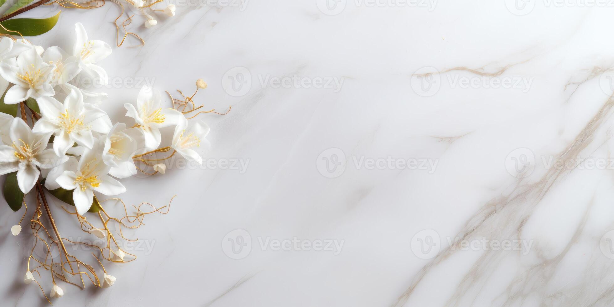 AI generated elegant flower with space background photo