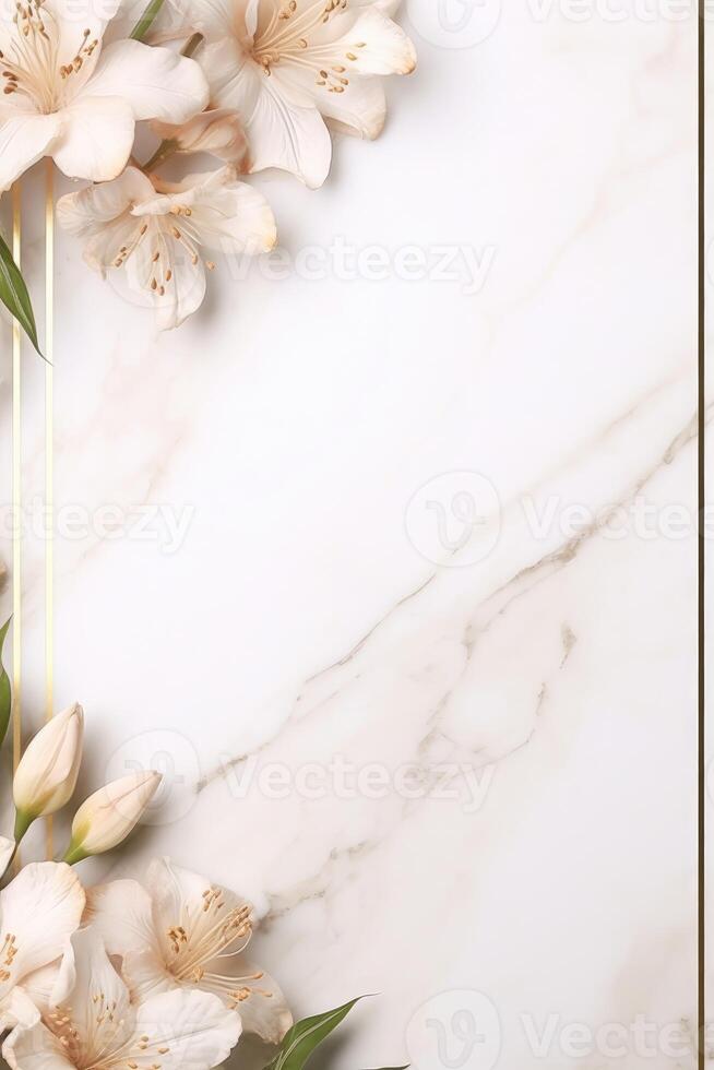 AI generated elegant flower with space background photo