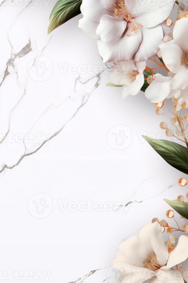 AI generated elegant flower with space background photo