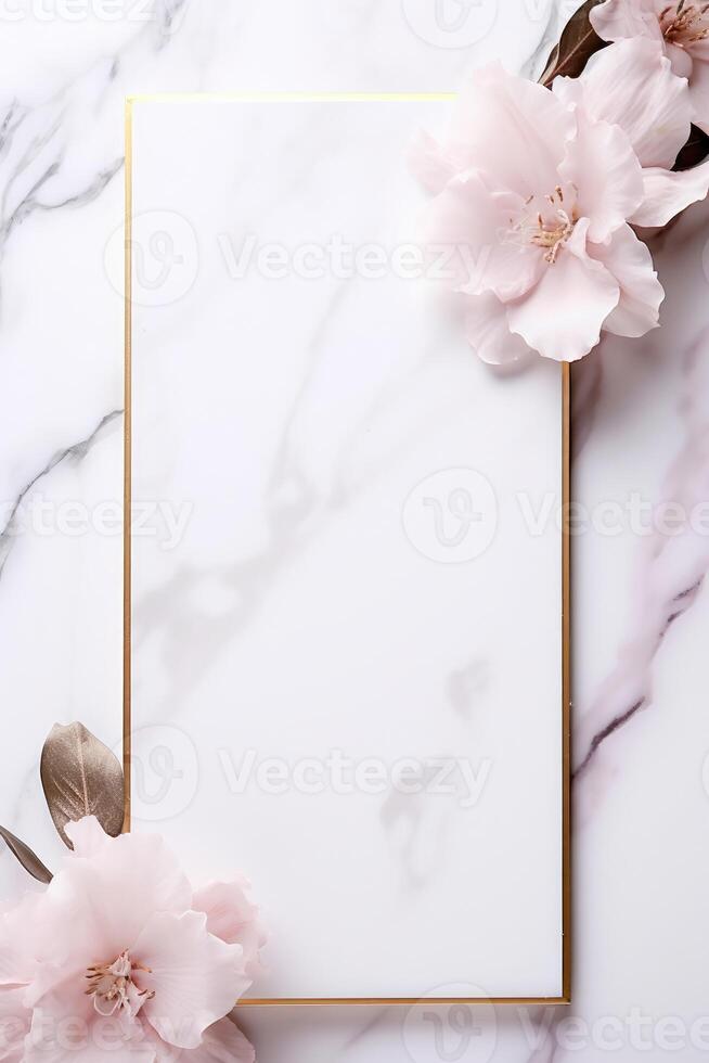 AI generated elegant flower with space background photo