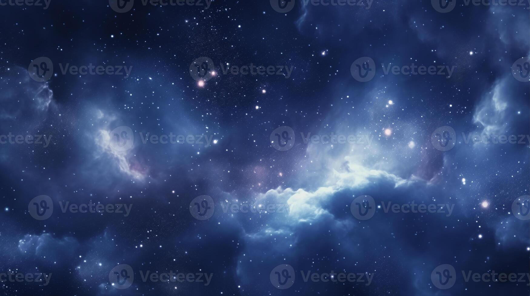 AI generated a blue sky with stars and clouds photo