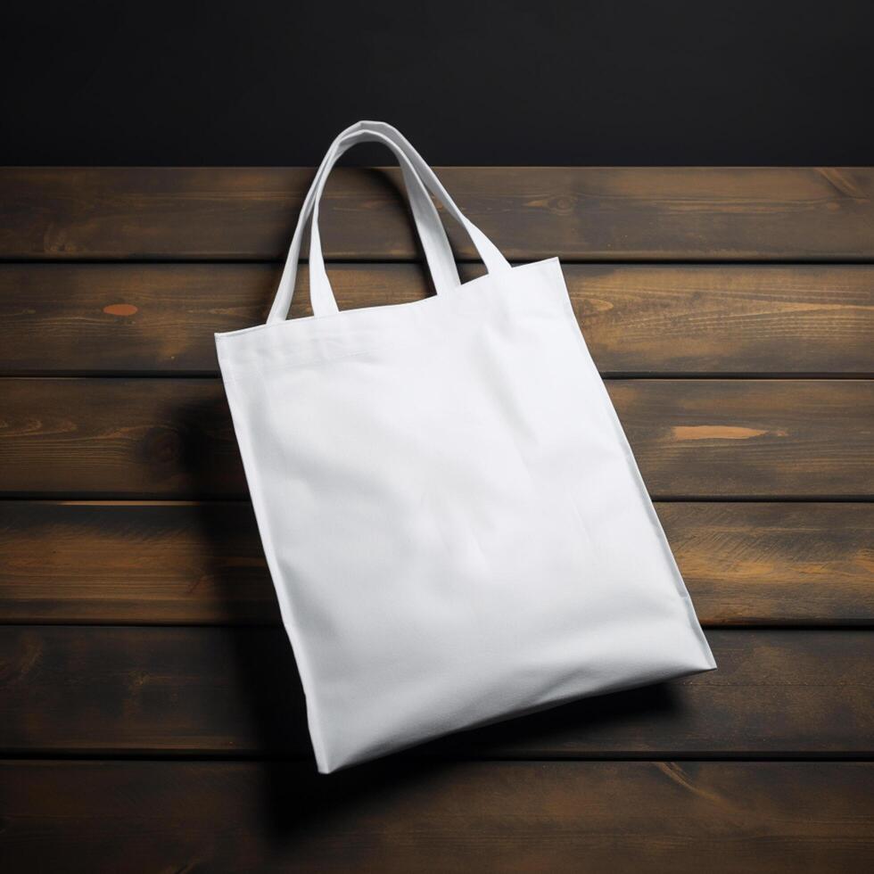 AI generated realistic tote bag mockup on isolated background photo