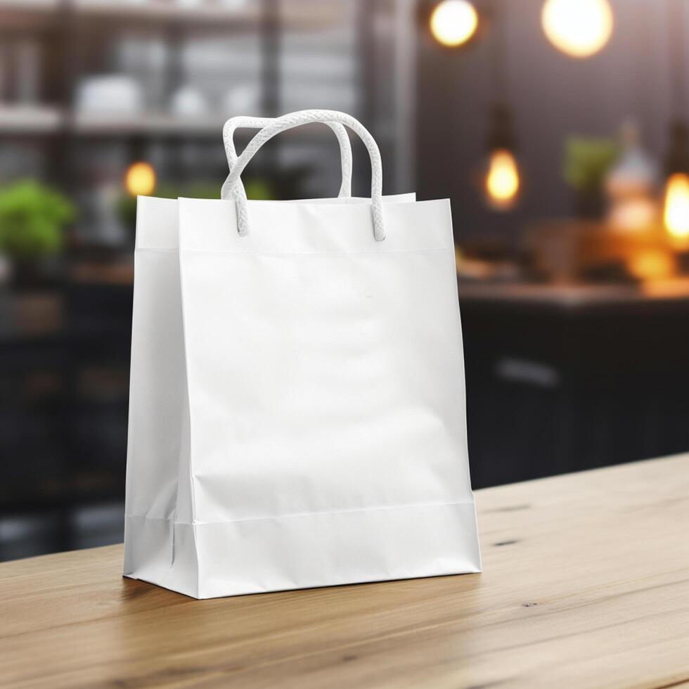 AI generated realistic tote bag mockup on isolated background photo