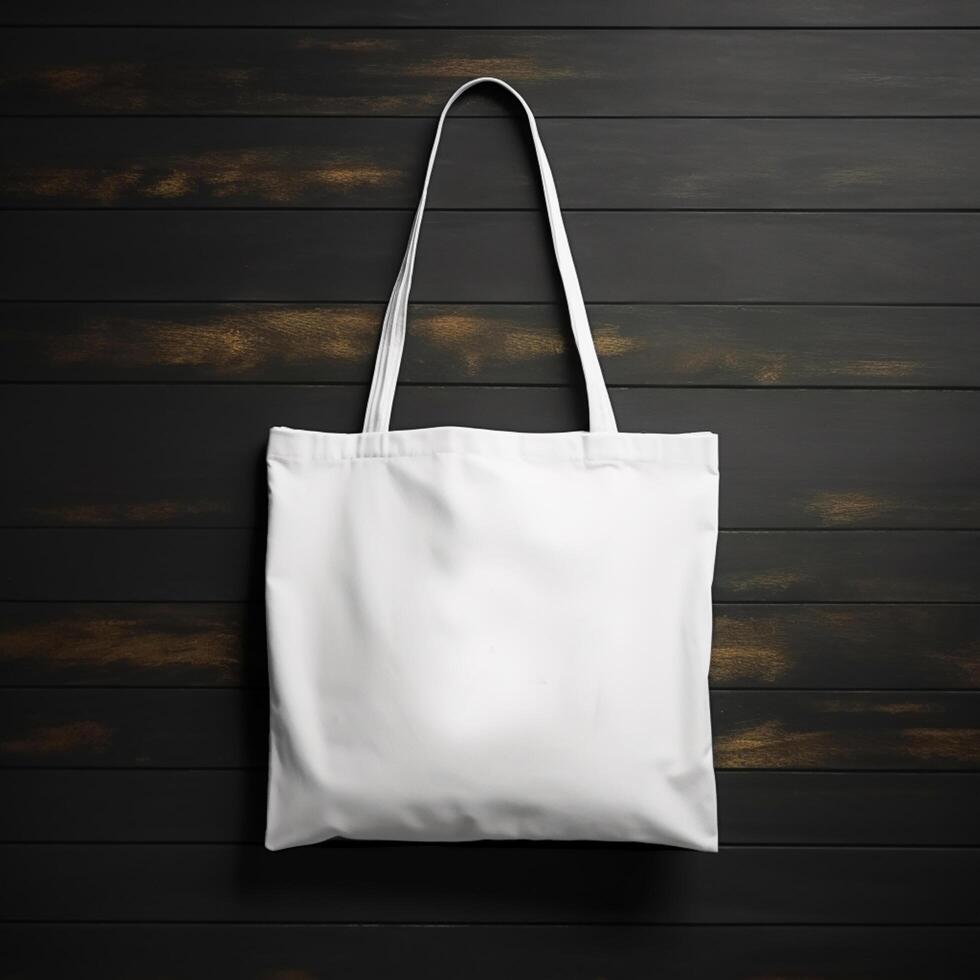 AI generated realistic tote bag mockup on isolated background photo