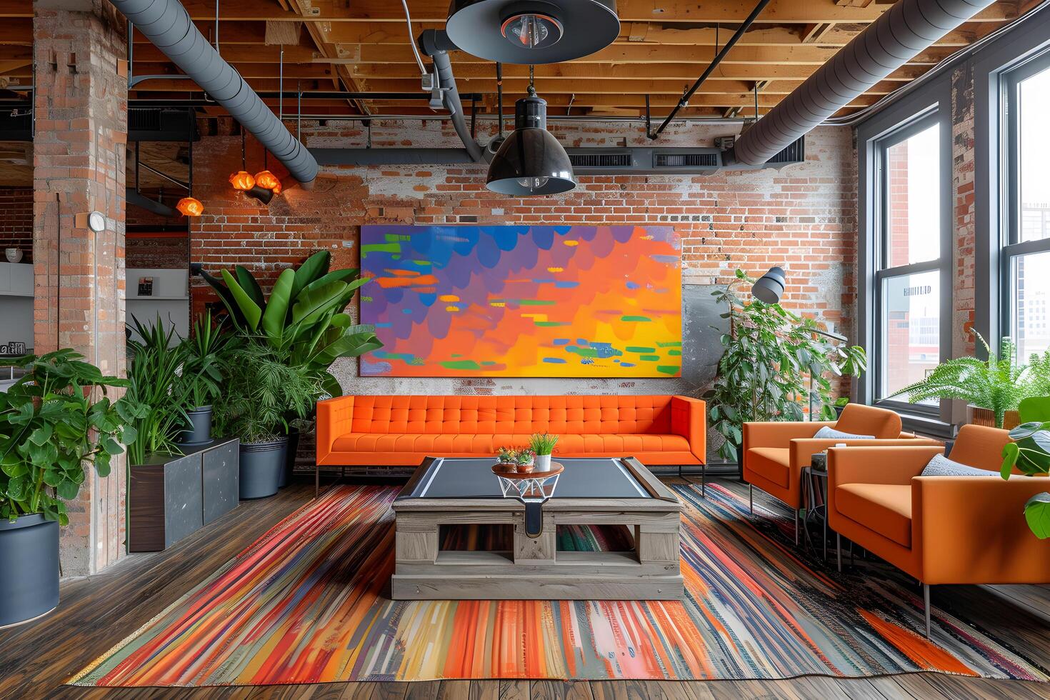 AI generated Comfortable Workspace Setup for Startups photo