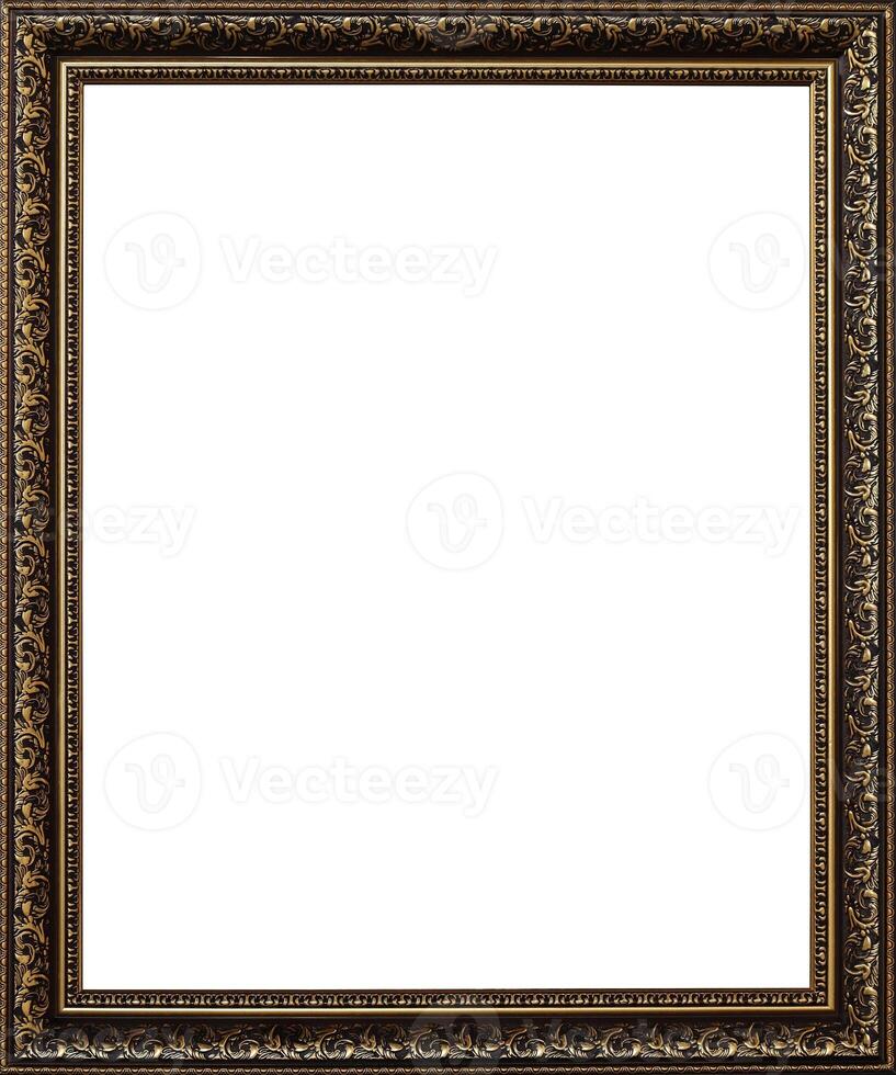 Isolated Photo Frame, Wooden Antique Photo Frame with blank mockup