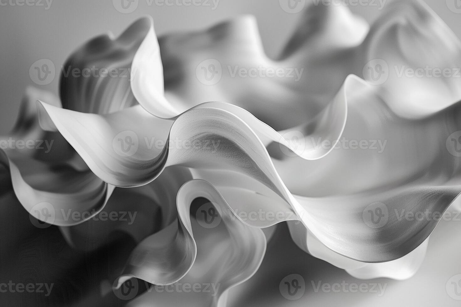 AI generated This is a close-up photo of a glossy object with flowing, organic shapes and smooth, fluid-like curves reminiscent of petals or liquid forms. abstract background fluid and flower forms