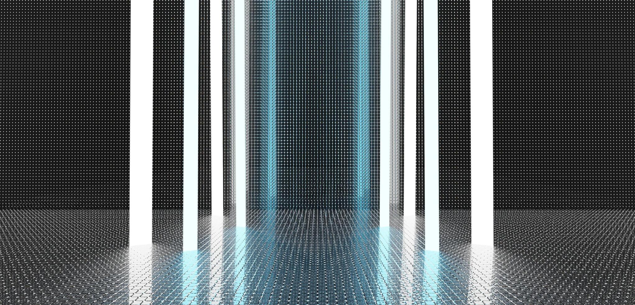 Floor walls and laser lights Modern scene 3D illustration photo