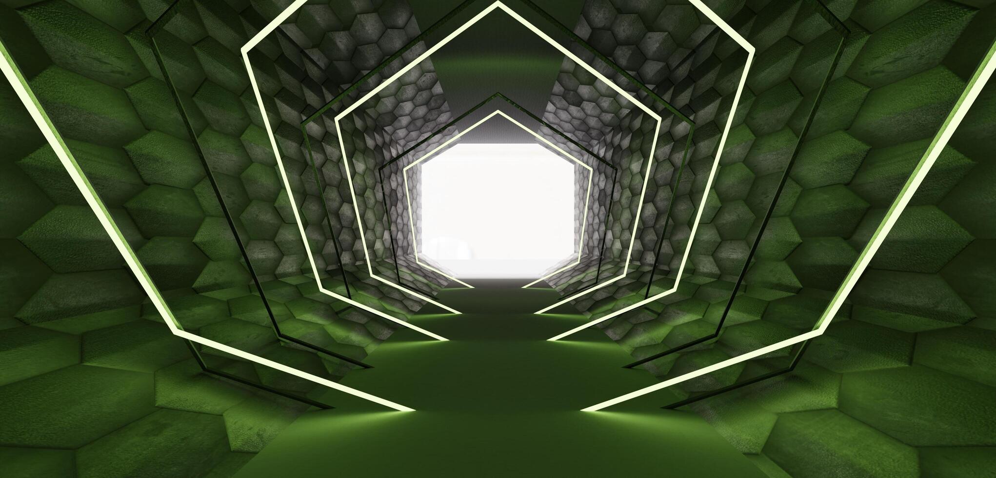 ligero túnel y láser haz moderno tubo 3d ilustración foto